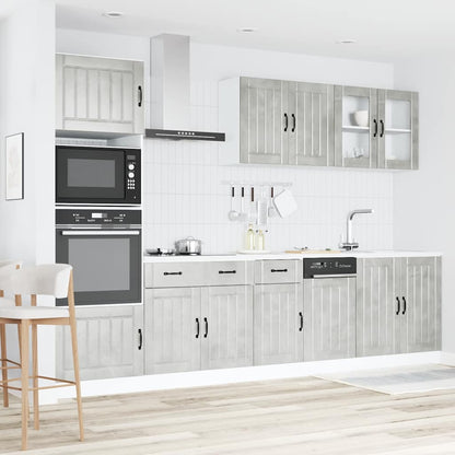 Set Mobili da Cucina 7 pz Lucca Grigio Cemento in Truciolato
