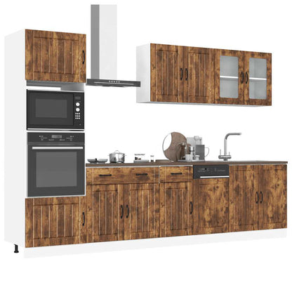 Set Mobili da Cucina 7 pz Lucca Rovere Fumo Legno Multistrato