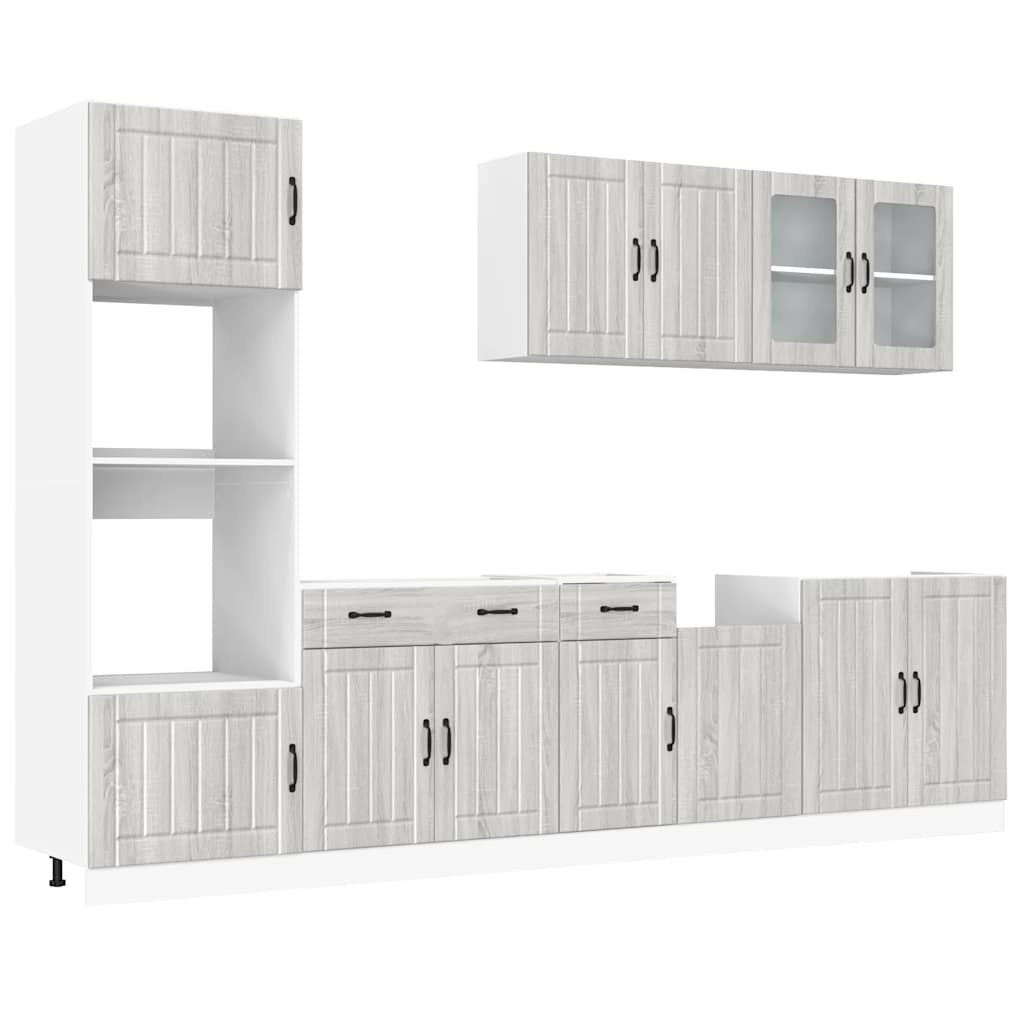 Set Mobili da Cucina 7 pz Kalmar Grigio Sonoma in Truciolato