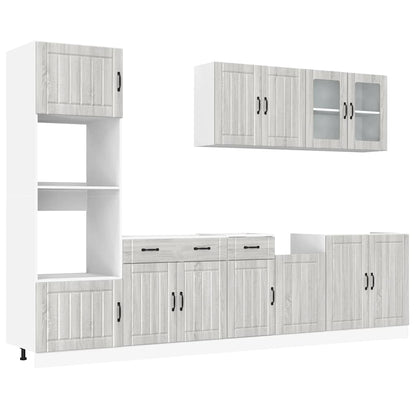 Set Mobili da Cucina 7 pz Kalmar Grigio Sonoma in Truciolato