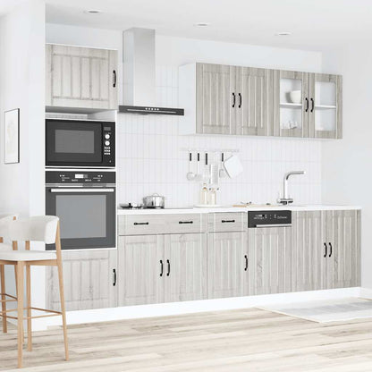 Set Mobili da Cucina 7 pz Kalmar Grigio Sonoma in Truciolato