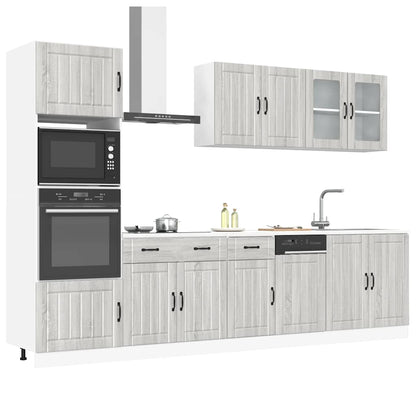 Set Mobili da Cucina 7 pz Porto Grigio Sonoma in Truciolato