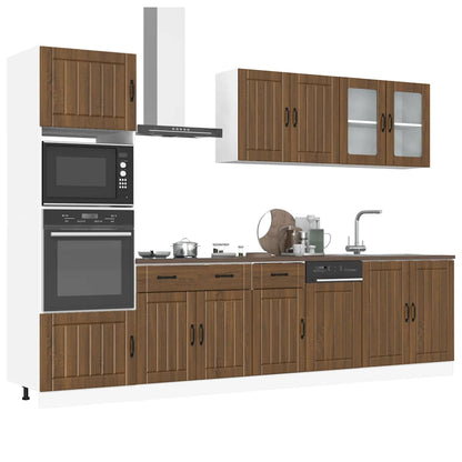 Set Mobili da Cucina 7 pz Lucca Rovere Marrone in Truciolato