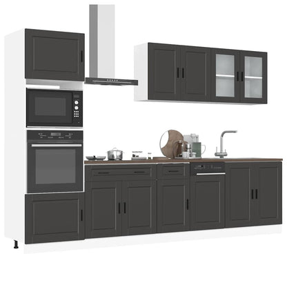 Set Mobili da Cucina 7 pz Porto Neri Legno Multistrato