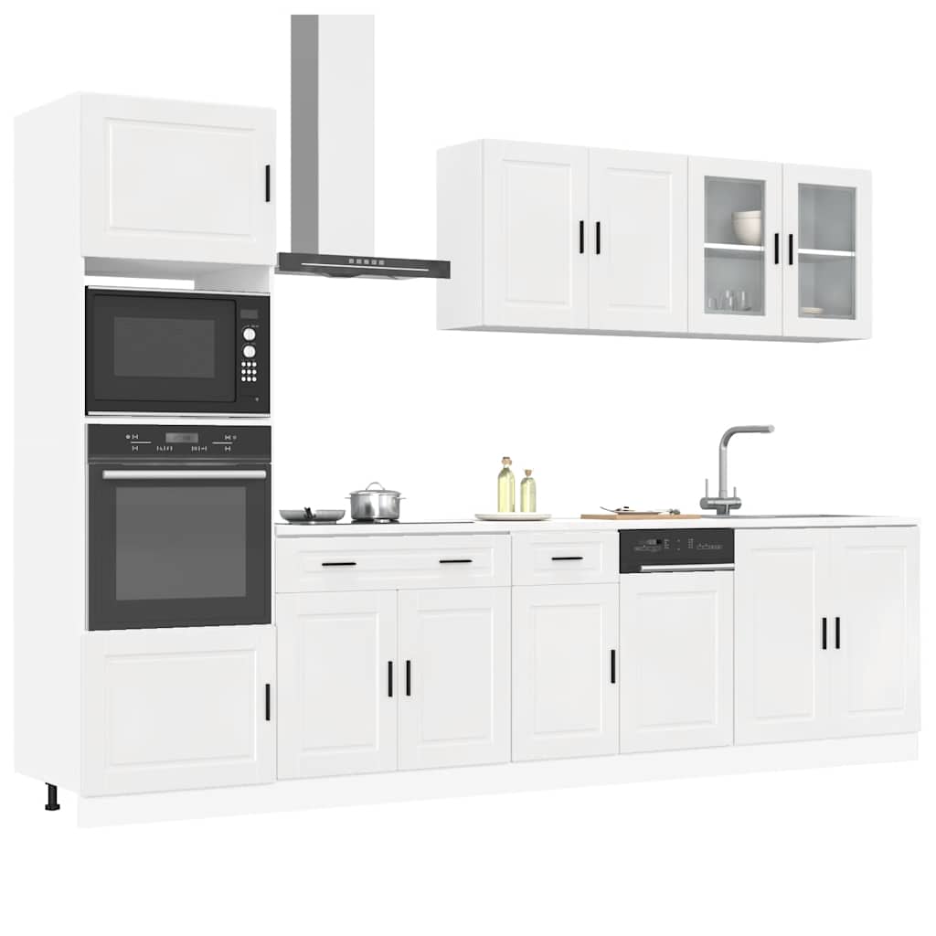 Set Mobili da Cucina 7 pz Porto Bianchi Lucido in Truciolato