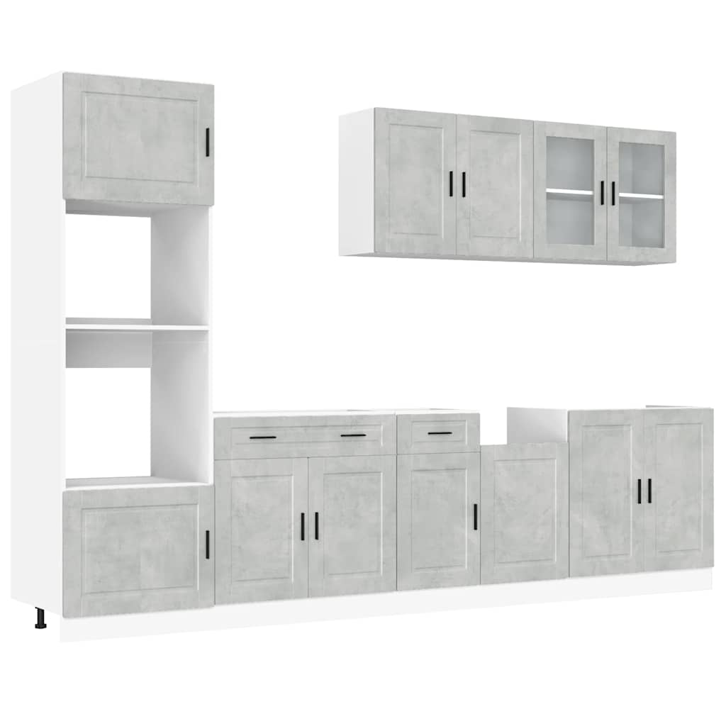 Set Mobili da Cucina 7 pz Kalmar Grigio Cemento in Truciolato