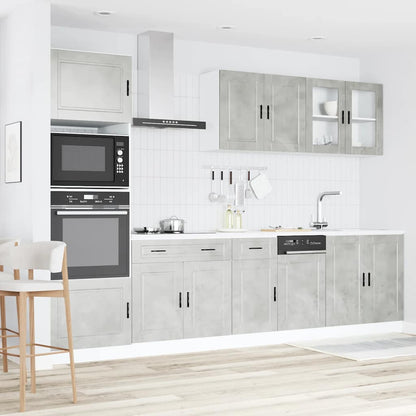 Set Mobili da Cucina 7 pz Kalmar Grigio Cemento in Truciolato