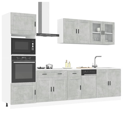 Set Mobili da Cucina 7 pz Porto Grigio Cemento in Truciolato