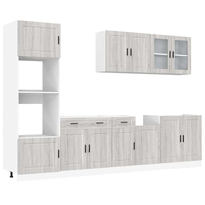 Set Mobili da Cucina 7 pz Kalmar Grigio Sonoma in Truciolato