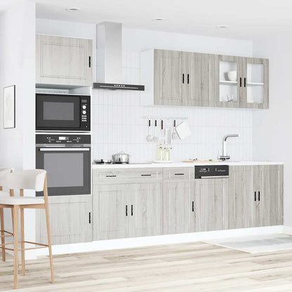 Set Mobili da Cucina 7 pz Kalmar Grigio Sonoma in Truciolato