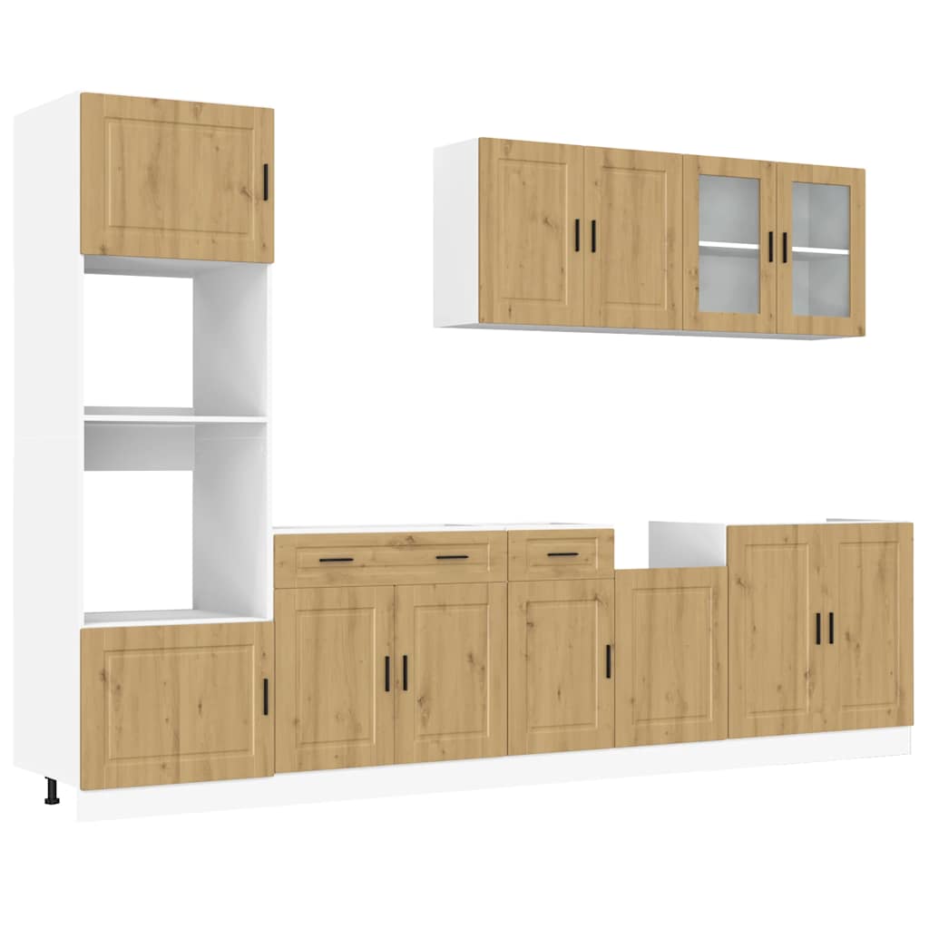 Set Mobili da Cucina 7 pz Kalmar Rovere Artigianale Truciolato