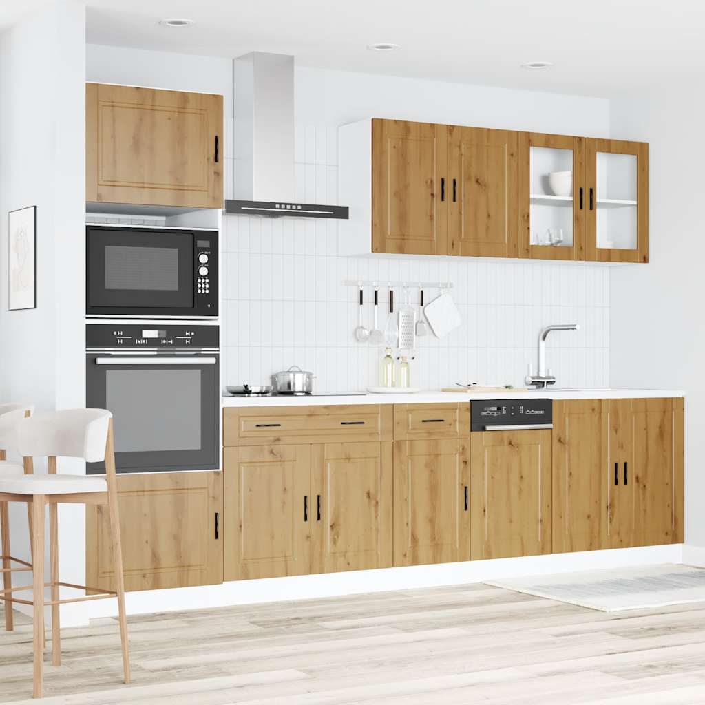 Set Mobili da Cucina 7 pz Kalmar Rovere Artigianale Truciolato