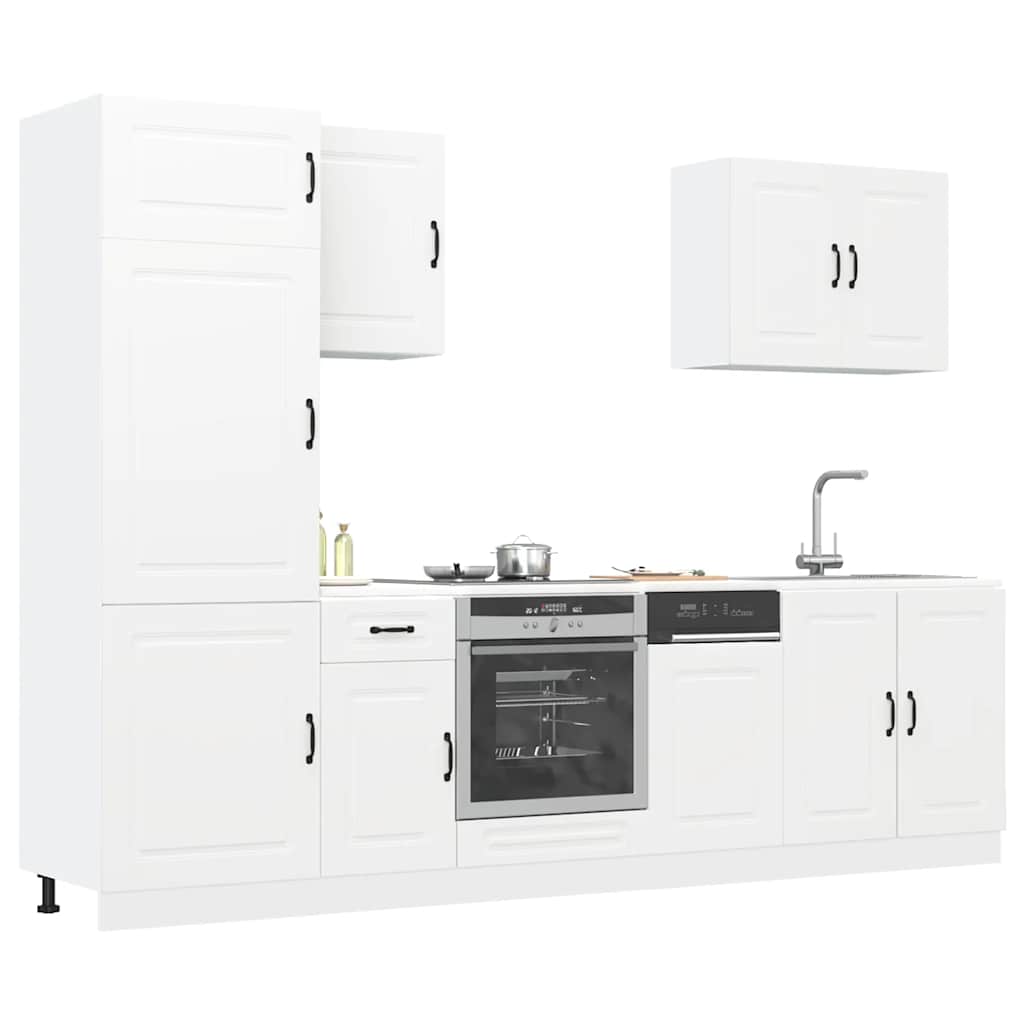 Set Mobili da Cucina 7 pz Porto Bianco Legno Multistrato