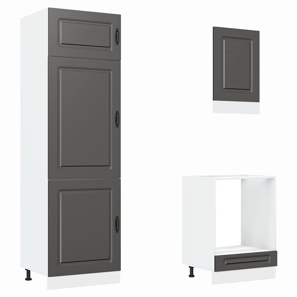 Set Mobili da Cucina 7 pz Kalmar Neri Legno Multistrato