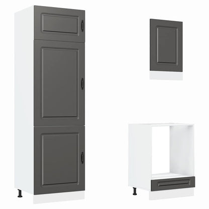 Set Mobili da Cucina 7 pz Kalmar Neri Legno Multistrato