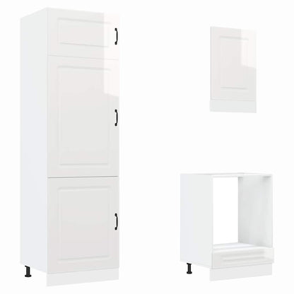 Set Mobili da Cucina 7 pz Kalmar Bianchi Lucido in Truciolato