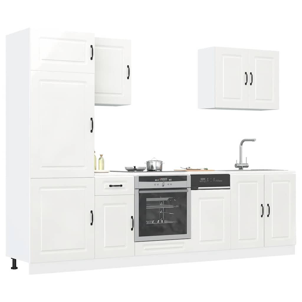 Set Mobili da Cucina 7 pz Porto Bianchi Lucido in Truciolato
