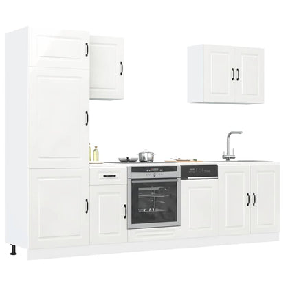 Set Mobili da Cucina 7 pz Porto Bianchi Lucido in Truciolato