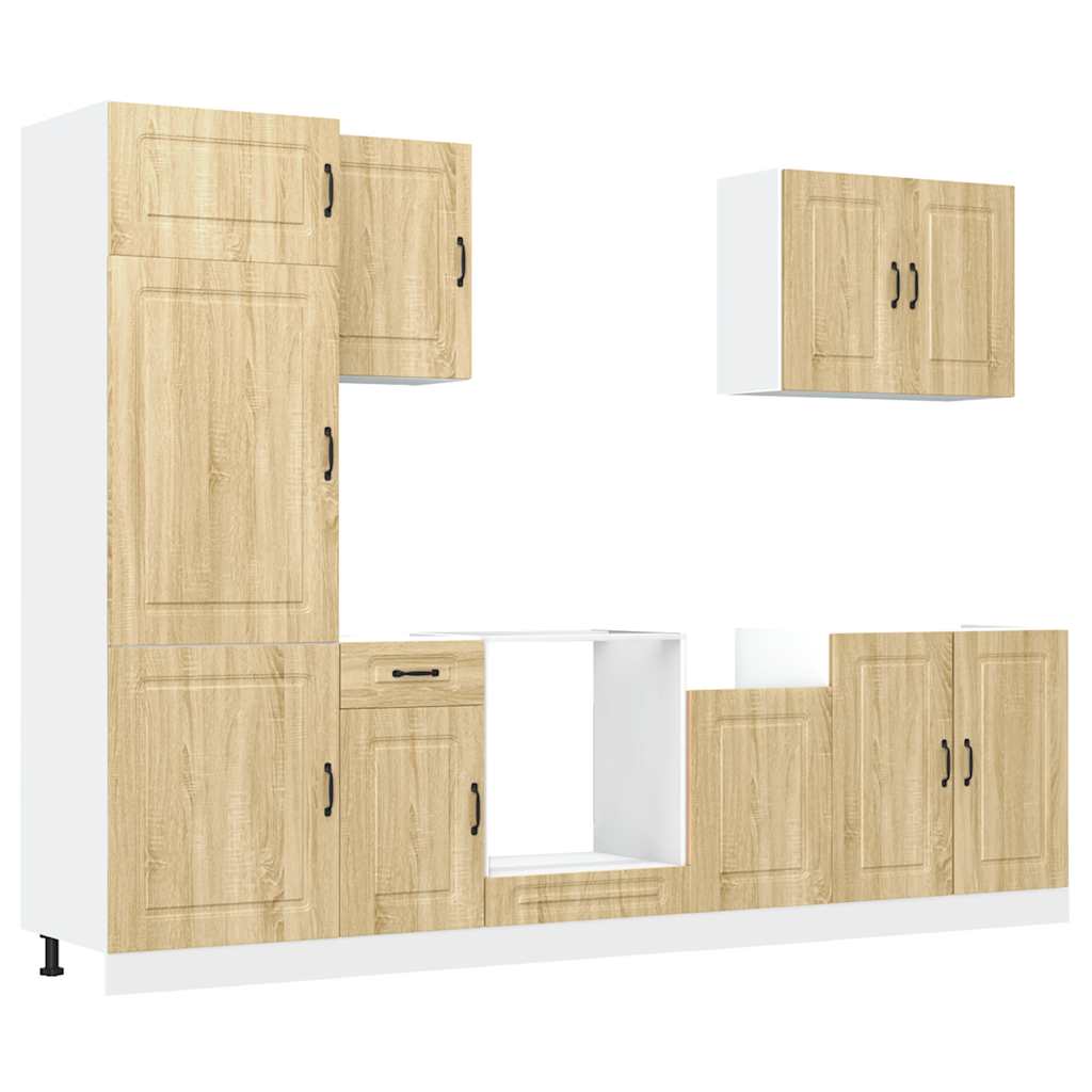 Set Mobili da Cucina 7 pz Kalmar Rovere Sonoma in Truciolato