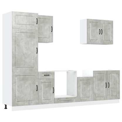 Set Mobili da Cucina 7 pz Kalmar Grigio Cemento in Truciolato