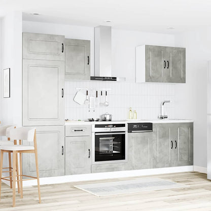 Set Mobili da Cucina 7 pz Kalmar Grigio Cemento in Truciolato