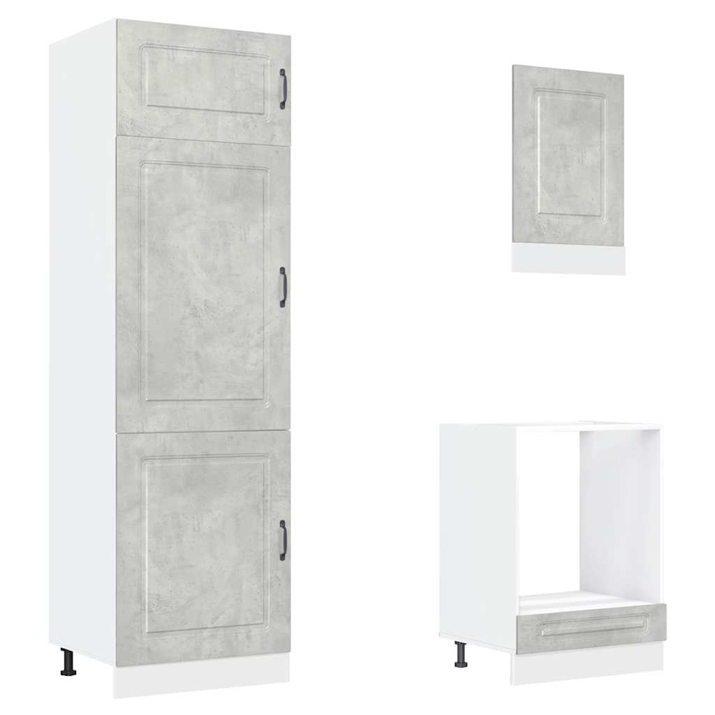 Set Mobili da Cucina 7 pz Kalmar Grigio Cemento in Truciolato