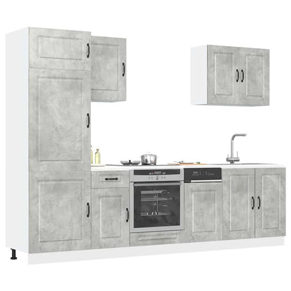 Set Mobili da Cucina 7 pz Porto Grigio Cemento in Truciolato
