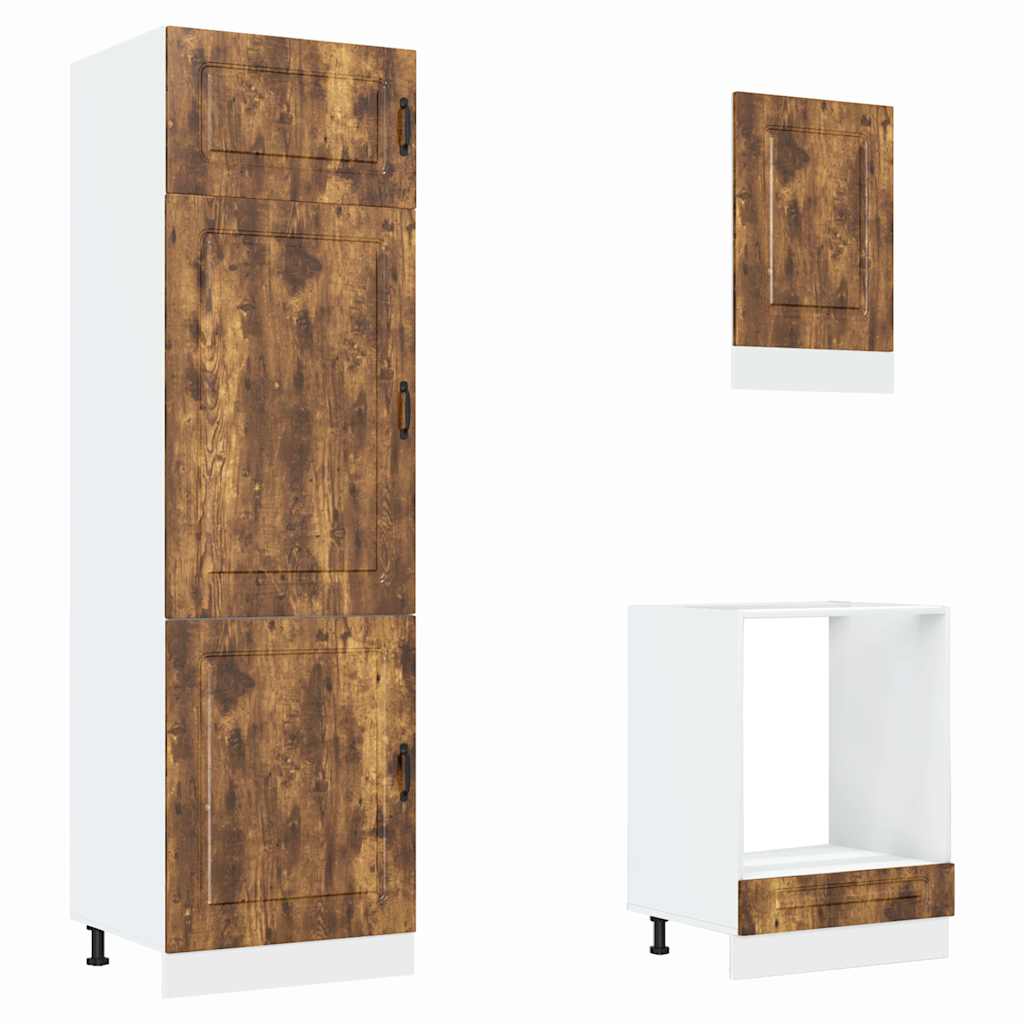 Set Mobili da Cucina 7 pz Kalmar Rovere Fumo Legno Multistrato