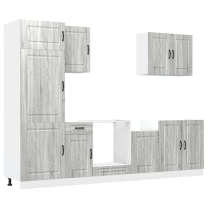 Set Mobili da Cucina 7 pz Kalmar Grigio Sonoma in Truciolato