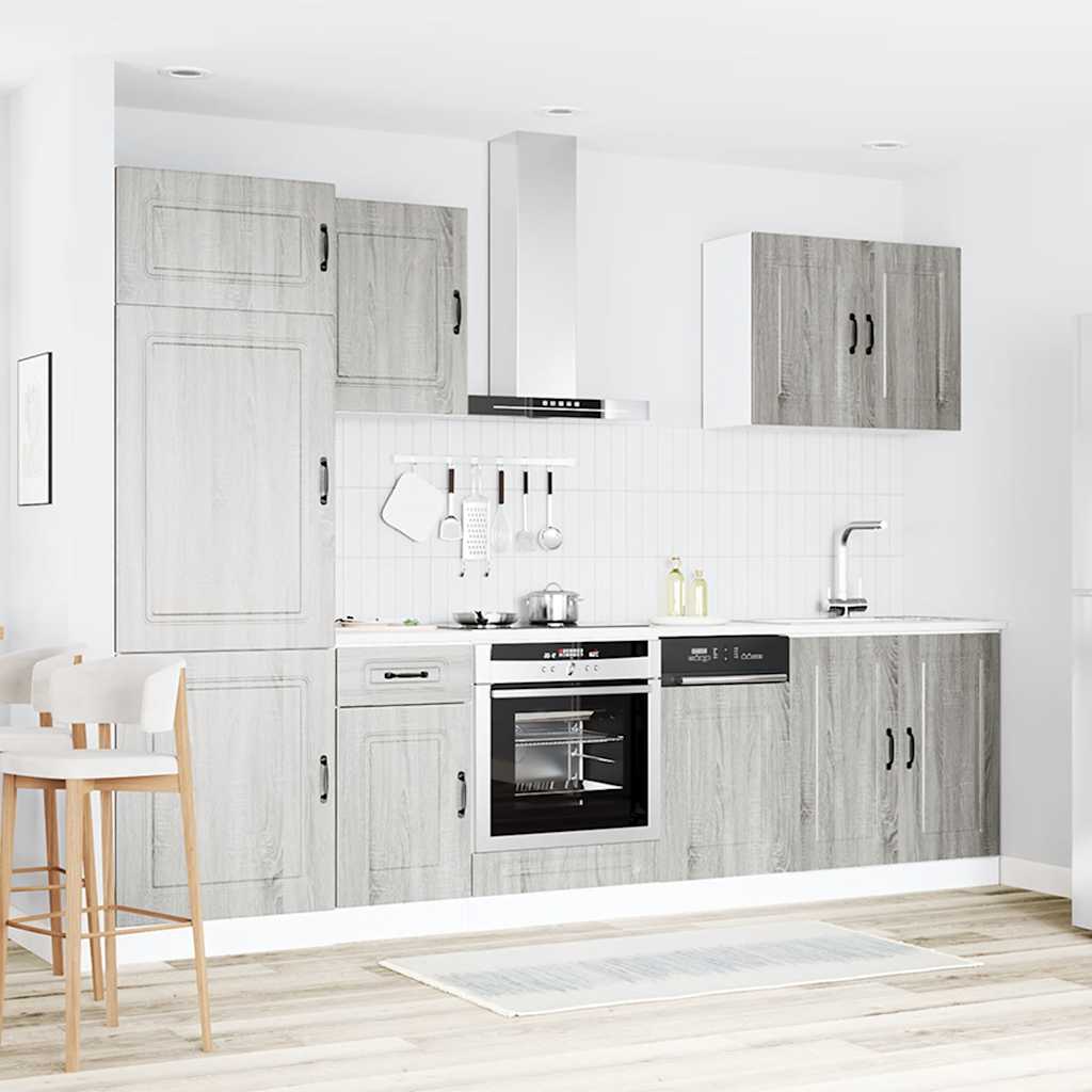 Set Mobili da Cucina 7 pz Kalmar Grigio Sonoma in Truciolato