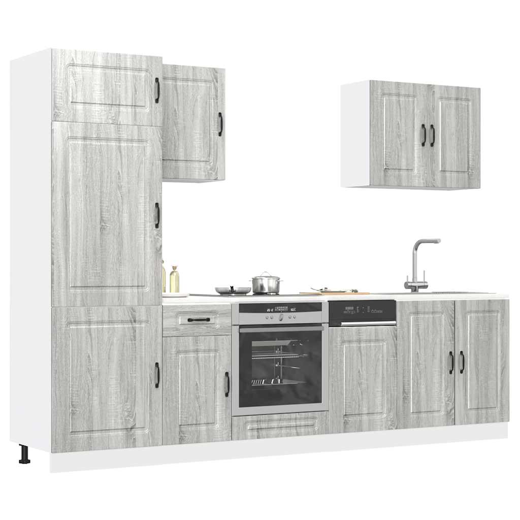 Set Mobili da Cucina 7 pz Porto Grigio Sonoma in Truciolato