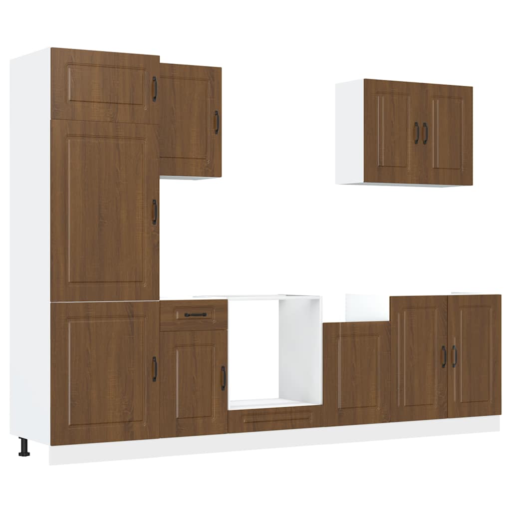 Set Mobili da Cucina 7 pz Kalmar Rovere Marrone in Truciolato
