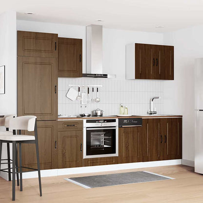 Set Mobili da Cucina 7 pz Kalmar Rovere Marrone in Truciolato