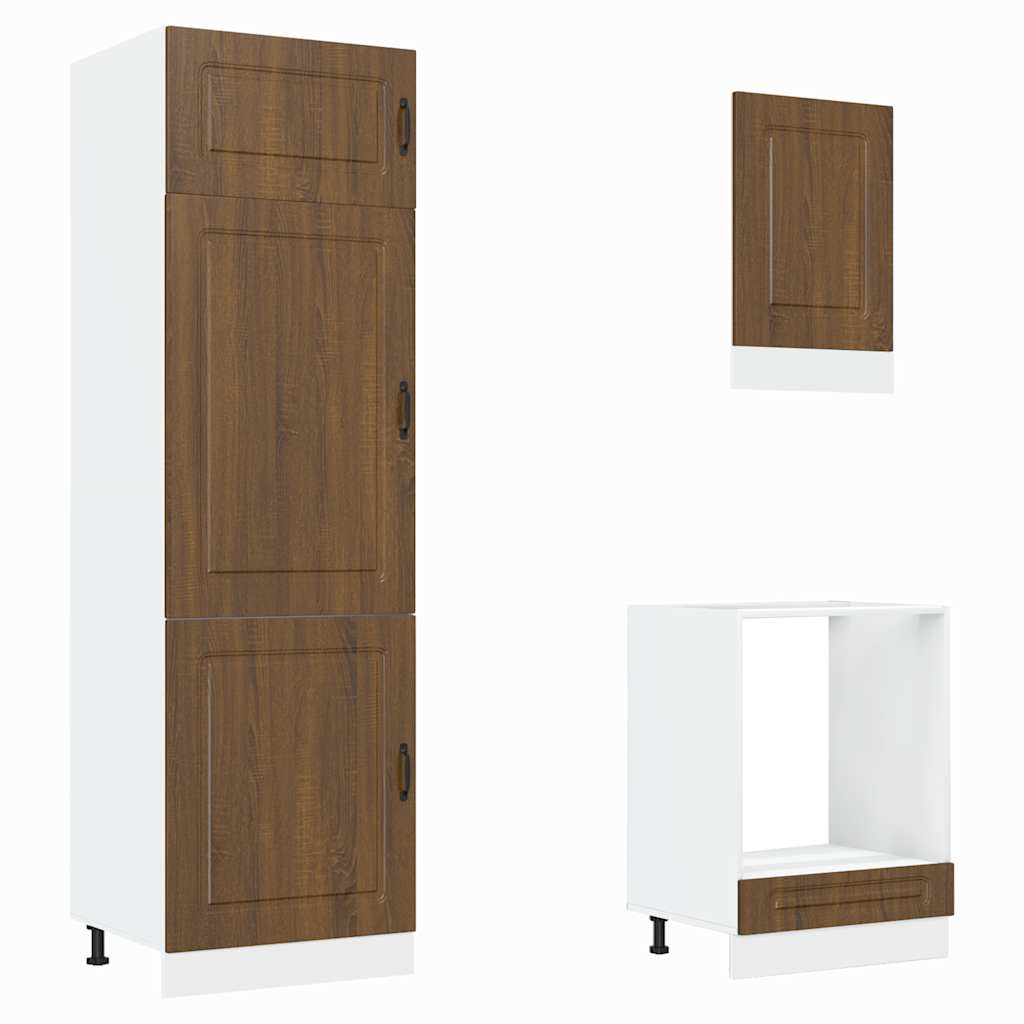Set Mobili da Cucina 7 pz Kalmar Rovere Marrone in Truciolato