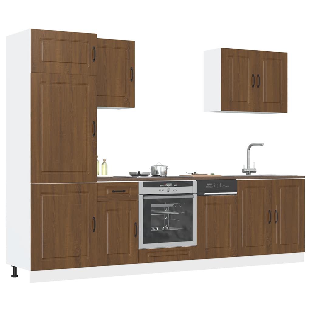 Set Mobili da Cucina 7 pz Porto Rovere Marrone in Truciolato