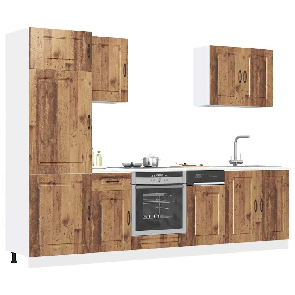 Set Mobili da Cucina 7 pz Porto Legno Vecchio in Truciolato