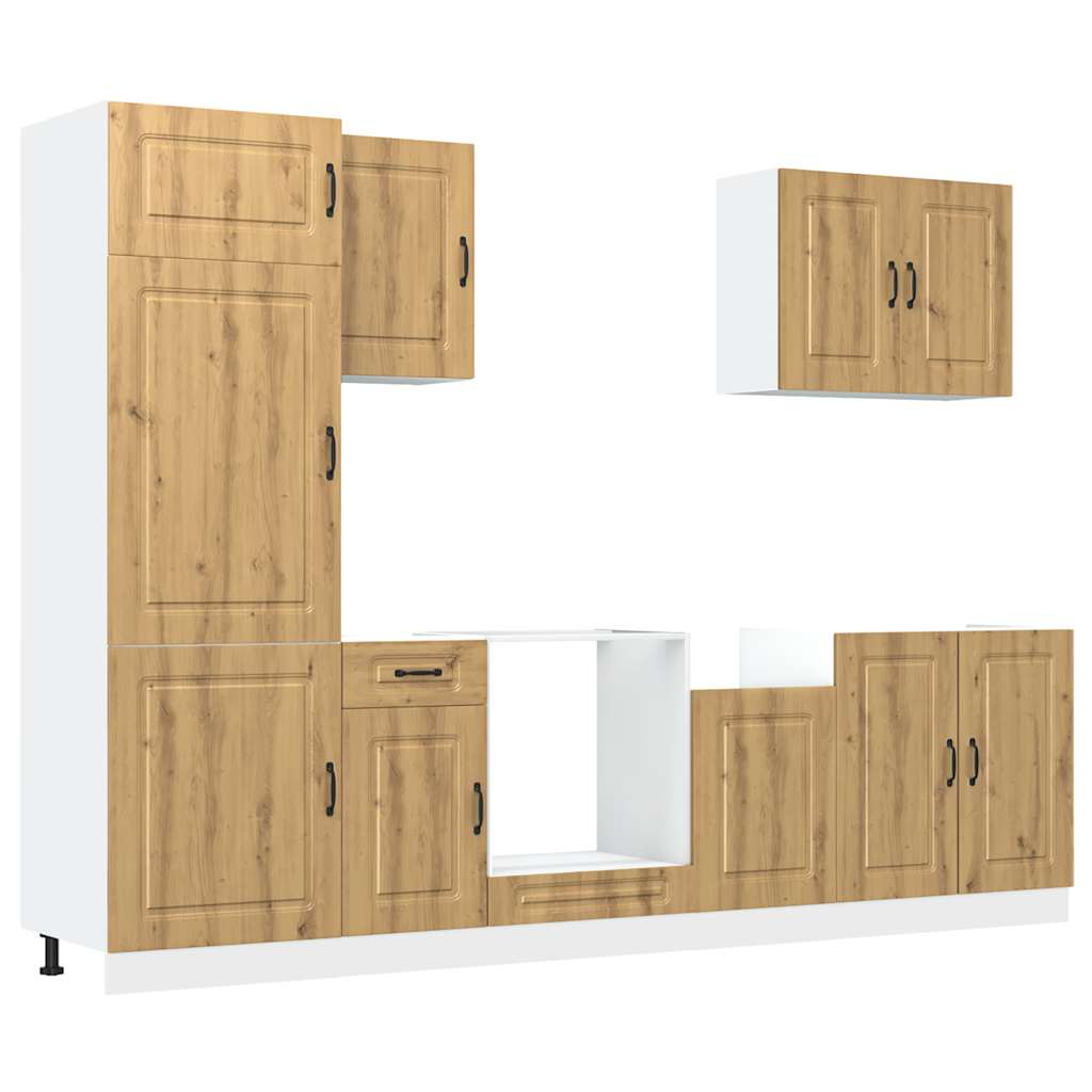 Set Mobili da Cucina 7 pz Kalmar Rovere Artigianale Truciolato