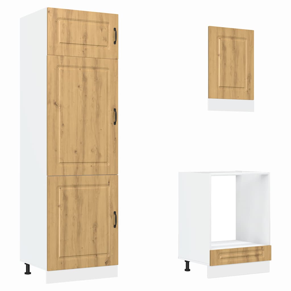 Set Mobili da Cucina 7 pz Kalmar Rovere Artigianale Truciolato