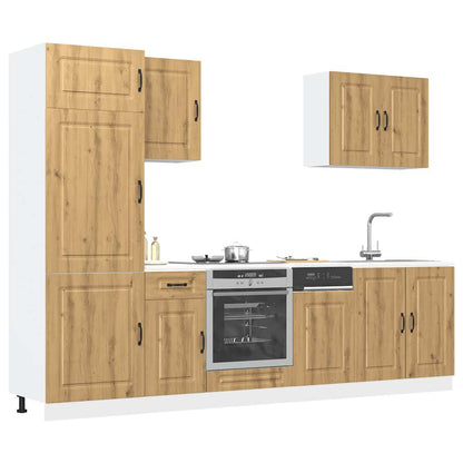 Set Mobili da Cucina 7 pz Kalmar Rovere Artigianale Truciolato