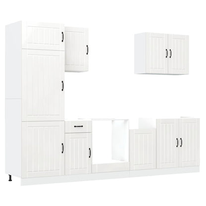 Set Mobili da Cucina 7 pz Lucca Bianco Legno Multistrato