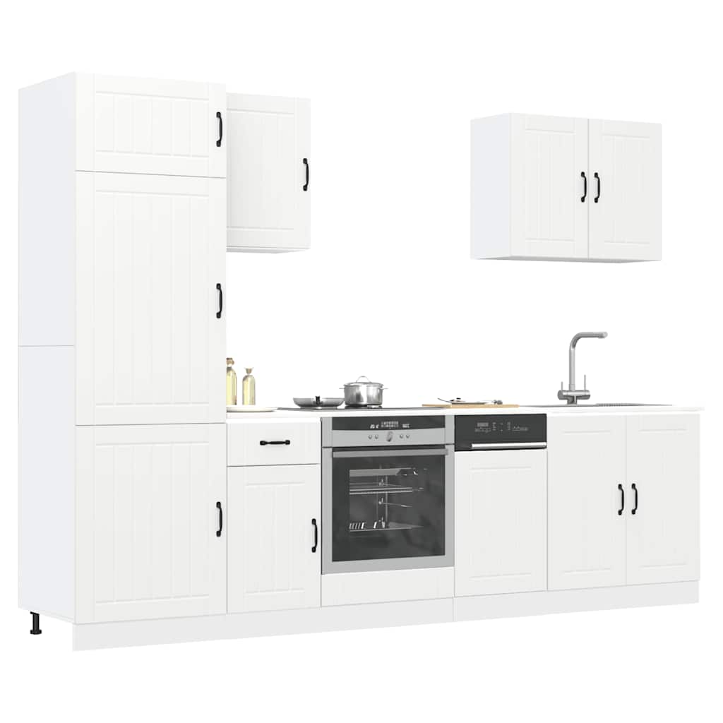 Set Mobili da Cucina 7 pz Lucca Bianco Legno Multistrato
