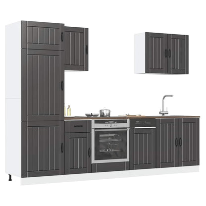Set Mobili da Cucina 7 pz Lucca Neri Legno Multistrato