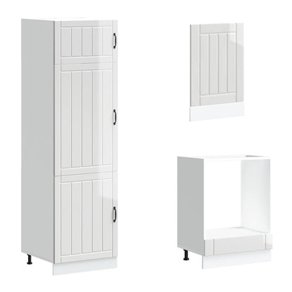 Set Mobili da Cucina 7 pz Lucca Bianchi Lucido in Truciolato