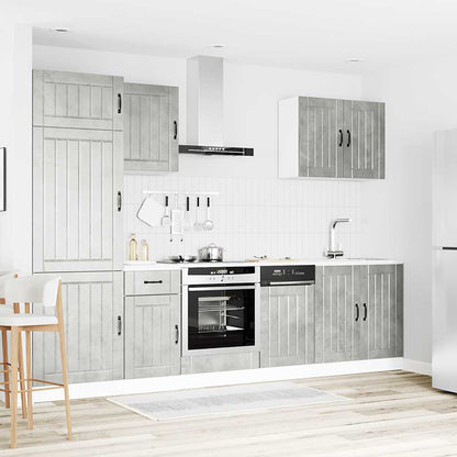 Set Mobili da Cucina 7 pz Lucca Grigio Cemento in Truciolato