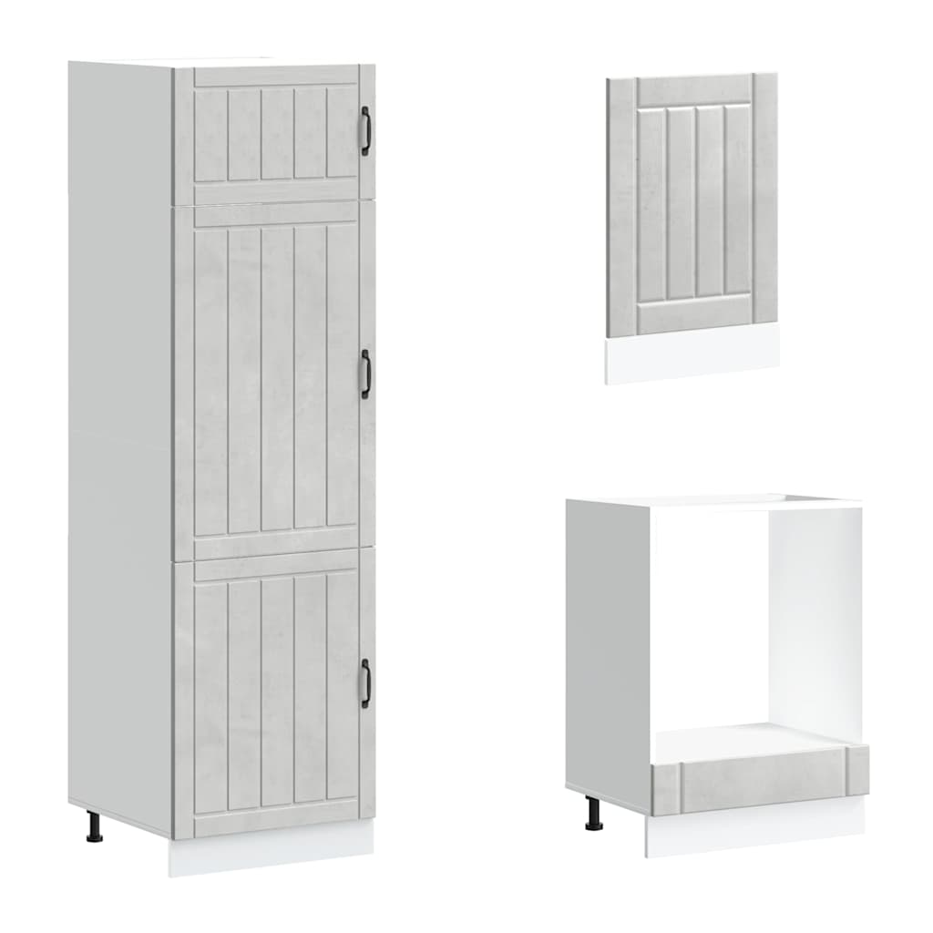 Set Mobili da Cucina 7 pz Lucca Grigio Cemento in Truciolato
