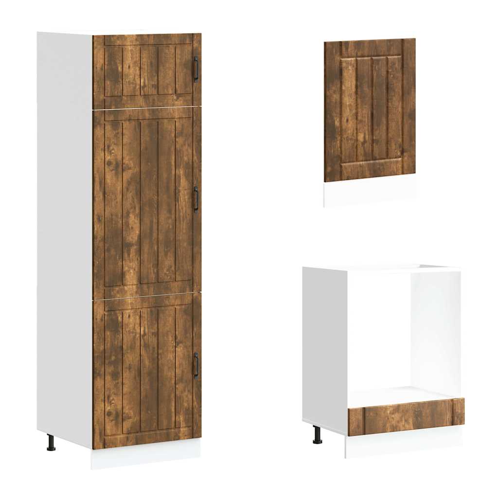 Set Mobili da Cucina 7 pz Lucca Rovere Fumo Legno Multistrato