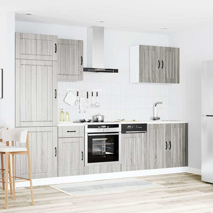 Set Mobili da Cucina 7 pz Lucca Grigio Sonoma in Truciolato