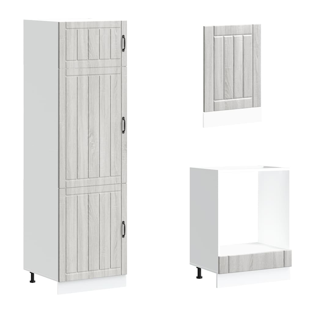 Set Mobili da Cucina 7 pz Lucca Grigio Sonoma in Truciolato