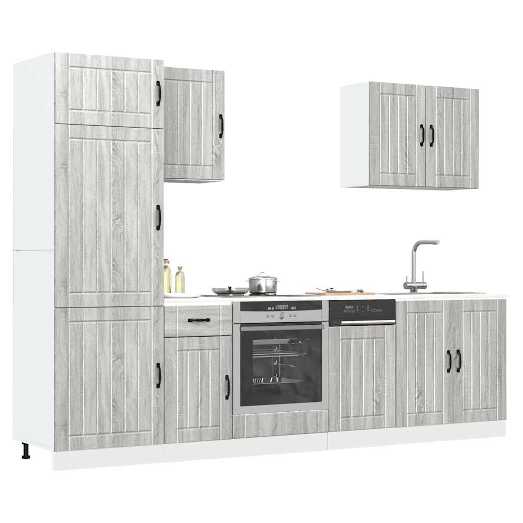 Set Mobili da Cucina 7 pz Lucca Grigio Sonoma in Truciolato