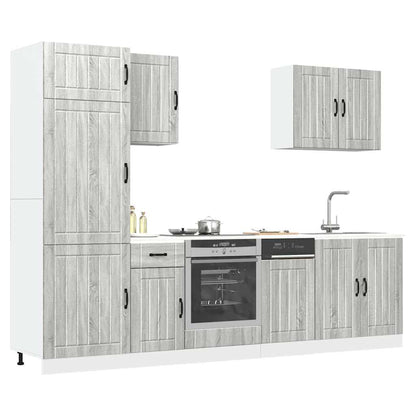 Set Mobili da Cucina 7 pz Lucca Grigio Sonoma in Truciolato